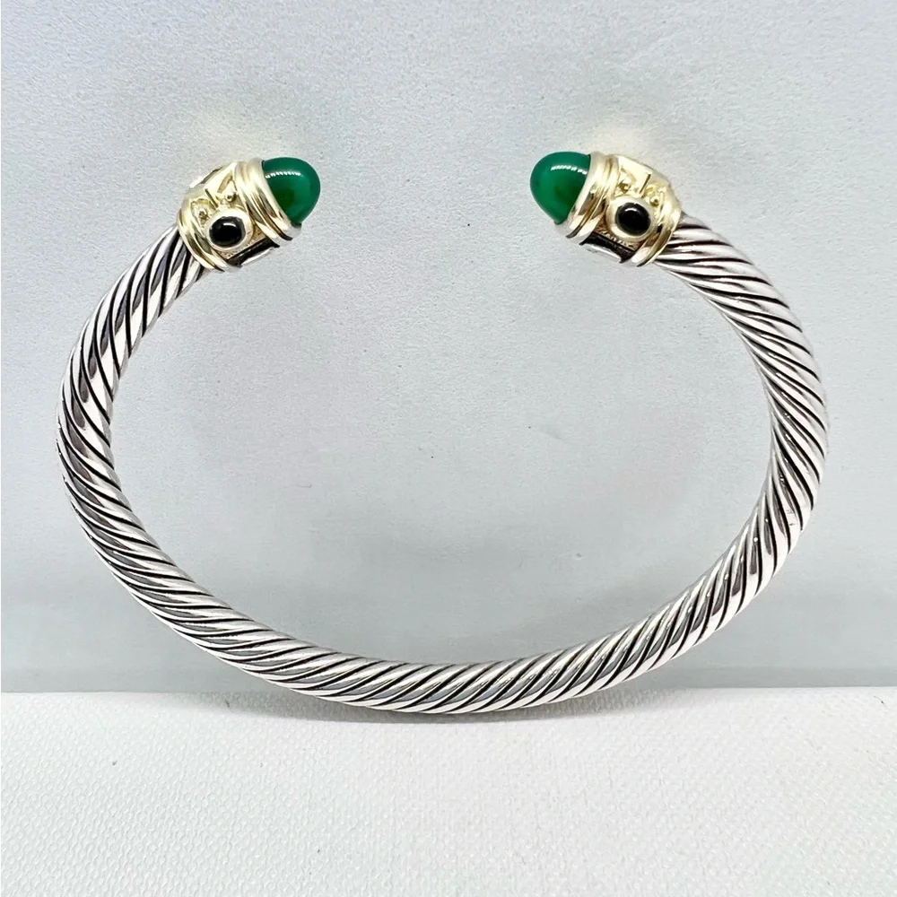 David Yurman 5mm Renaissance Cable Bracelet with 14k Gold - Picture 9 of 16